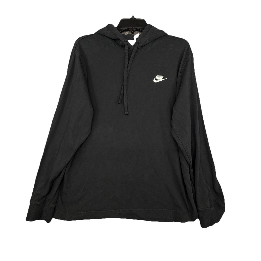 Vintage Nike Black Hoodie Large Y2K lightweigth